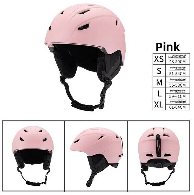 다른 사람들 따뜻한 스키 헬멧 및 고글 일체형 전문가용 성인 남녀 공용 싱글 더블 보드 어, 01. 라지, 03. 분홍색