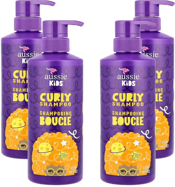 Aussie 오지 어씨 키즈 곱슬머리 컬리샴푸 곱슬 모발 써니 트로피컬 프루트향, 4개, 475ml - 쿠팡