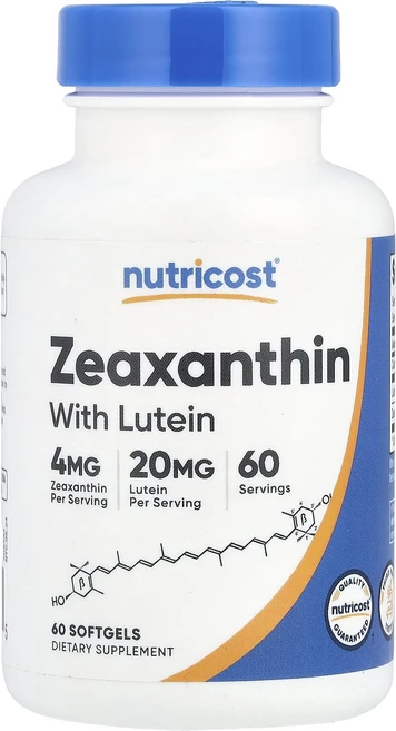 몸관리하세요 겨울입니다 Nutricost 제아잔틴 루테인 함유 소프트젤 60정 특별관리진행, 1개 - 쿠팡