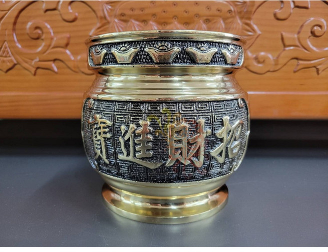 錦桂 銅製香爐 招財進寶, 1個