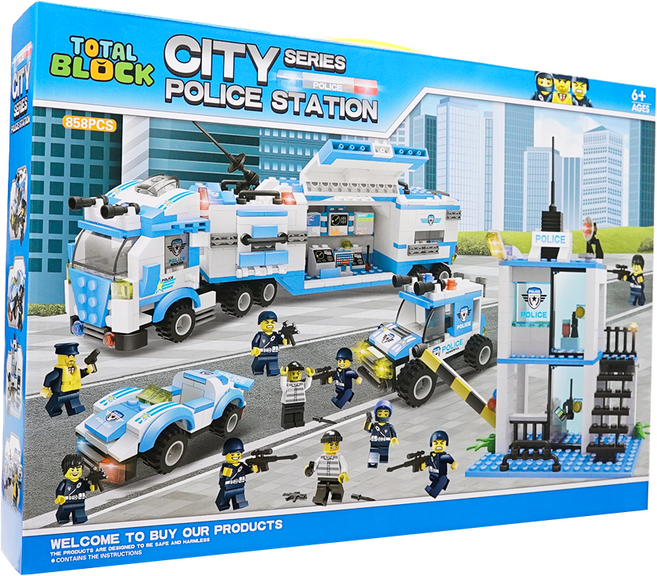 토탈블럭 블록시티 장난감 블록 레고 호환 블럭 경찰특공대 858피스, 1개