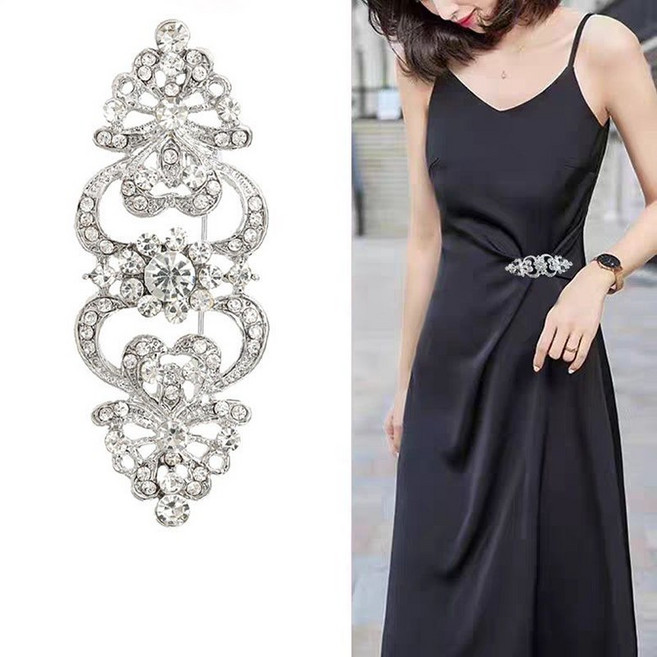 큐빅 브로치 밍크 코트 액세서리 단추 옷핀 똑딱이 장식핀 고정핀