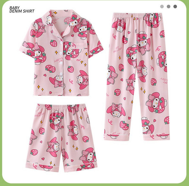 GOYES 산리오 시나모롤 잠옷세트 쿠로미 마이멜로디 반팔잠옷 3종