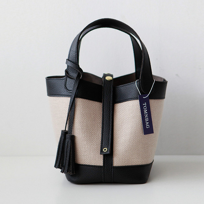 탐앤백 국내 제작 린지 패브릭 토드백 2가지 모양으로 변신 캔버스 여성 가방 숄더백