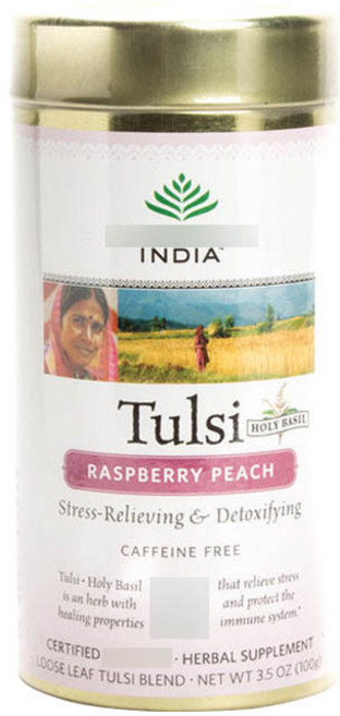 오가닉인디아 루즈 리프 툴시 블렌드 라즈베리 피치 무카페인, 100g, 1개입, 1개