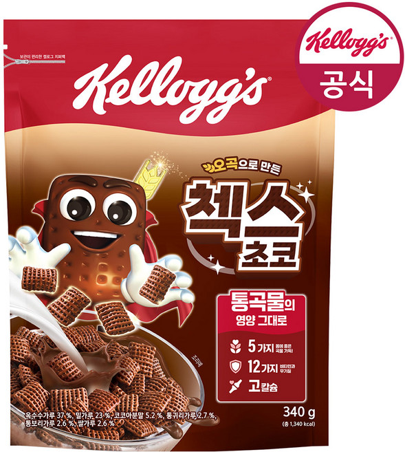 켈로그 오곡 첵스초코, 340g, 1개