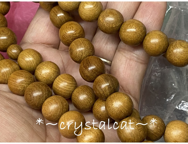 crystalcat 美國杉木圓珠手創飾品配件, 1個