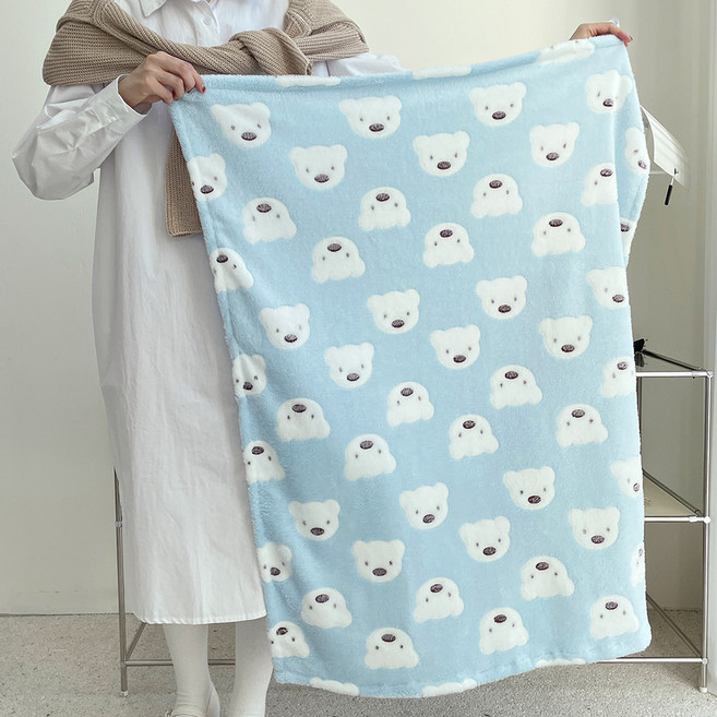 북극곰 극세사 따뜻한 교실 학교 사무실 차량용 담요 zg4048