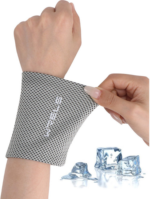 WRELS 통기성 땀흡수 속건 손목보호대 여름 쿨감 쿨링 땀닦이 스포츠 헬스 손목밴드, 1개, 그레이