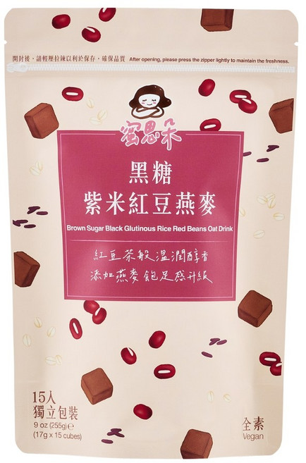 蜜思朵黑糖紫米紅豆燕麥 獨立包裝 暖心暖胃 健康美味 沖泡簡單, 17g, 1個, 15個裝