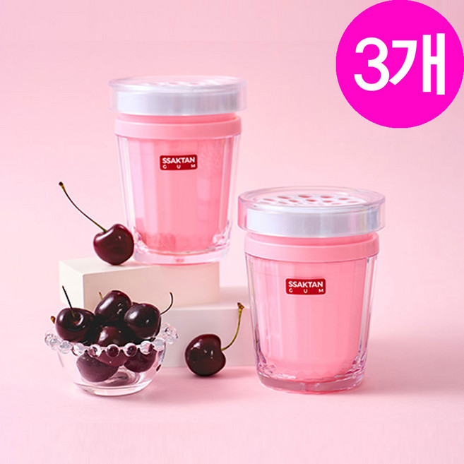 식물유래성분 프리미엄 블랙체리 실내 화장실 고체 담배 냄새 제거 자동차 차량용 초 강력 탈취제 방향제, 360g, 3개