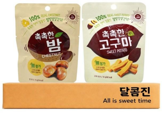 [달콤진] 촉촉한 밤 70g + 촉촉한 고구마 50g, 1세트, 120g