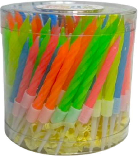 대용량 생일초 케이크초 100개입, 1개, 네온 레인보우(100개입)