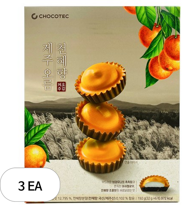 제주 오름 천혜향 파이 6p, 192g, 3개