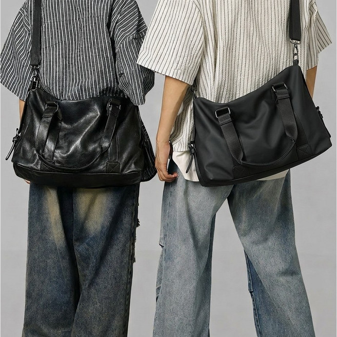 브렌코브 남녀공용 레더 숄더백 크로스백 데일리 보스턴백