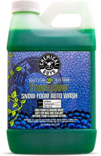 케미컬 가이즈 CWS 110 허니듀 스노우 폼 세차 비누 대포 총 또는 버킷 워시와 함께 작동 트럭 오토바이 RV 등에 안전 128온스 1갤런 향, 1개