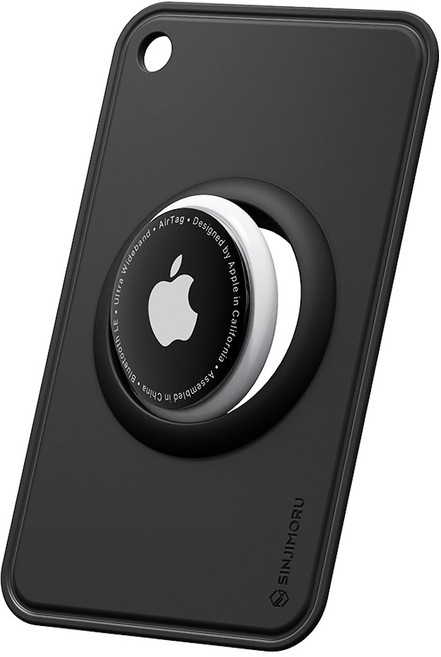 신지모루 에어태그 카드지갑형 TPU 소프트 커버 케이스, 블랙, 1개