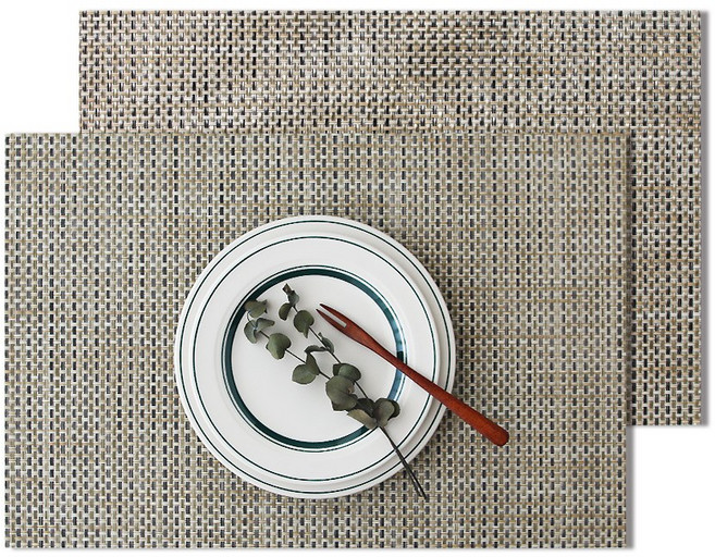 라벨르 PVC 방수 플레이팅 테이블 식탁 매트 2P, 1세트, 45.5 x 30 cm, 보카그린