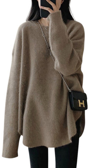 中長版圓領針織衫