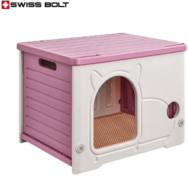 스위스볼트 길고양이집 길냥이 고양이 강아지 방수 숨숨집 야외 사계절 애견 하우스, 1개, 핑크