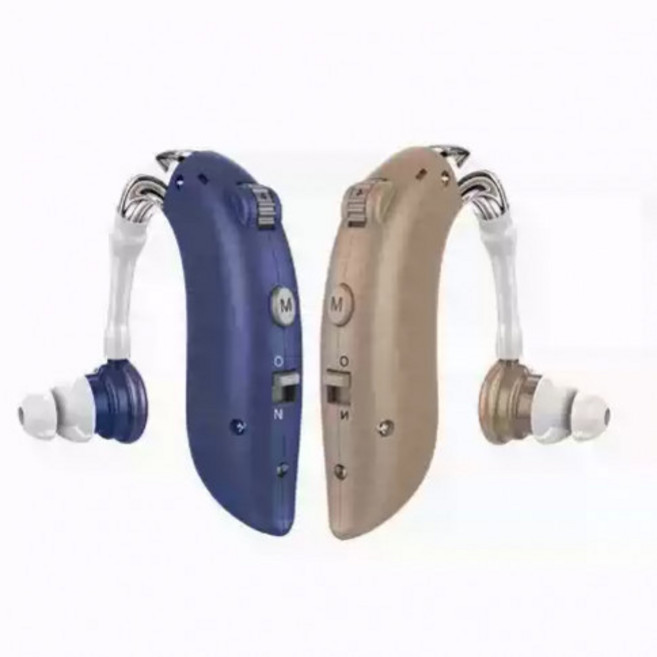 노인용 충전형 귀걸이형 보청기 소음 감소 가정용, 색상, 1개, 단일 모델