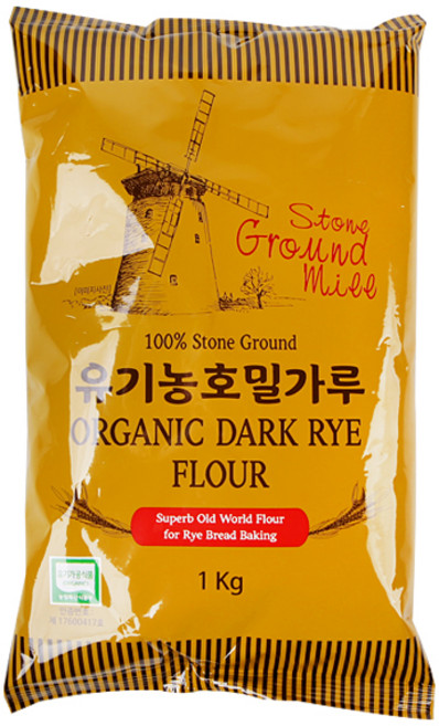 미국 허트랜드밀 멧돌로 간 유기농 호밀가루 1kg, 1개