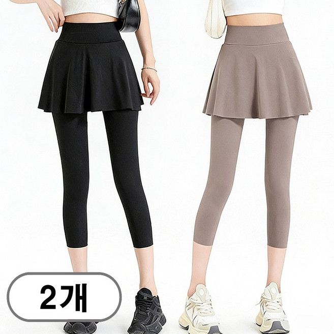 차쿠 1+1 여성 치마 레깅스 빅사이즈 치마 레깅스 일체형 7부 레깅스 치마