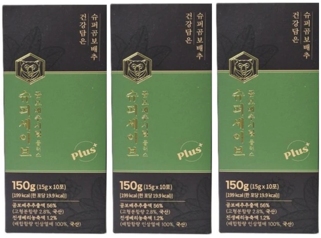 슈퍼세이브 곰보배추시럽플러스 스틱 곰보배추출액 56% 국내산 야생차 15g x 10포, 150g, 3박스 - 쿠팡