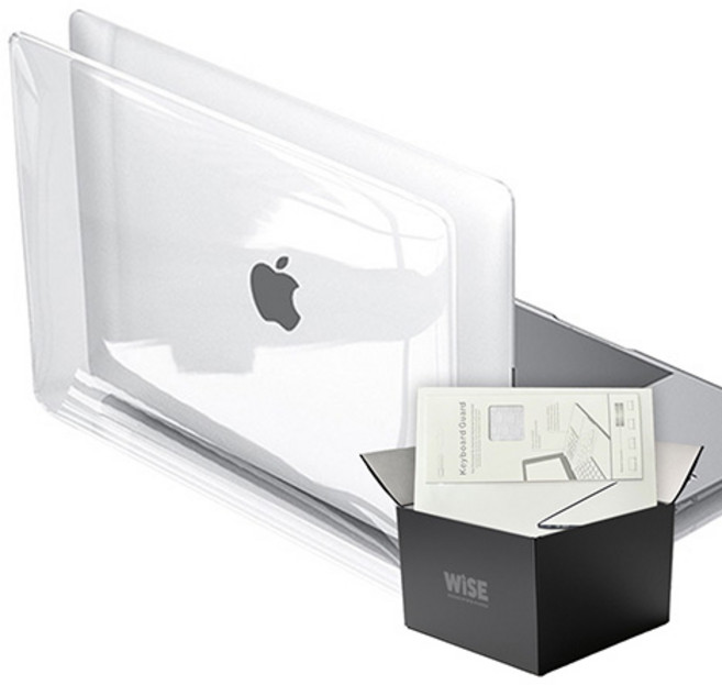 와이즈 맥북에어 13인치 투명 하드 케이스 + 투명 키스킨 A1932, 1개