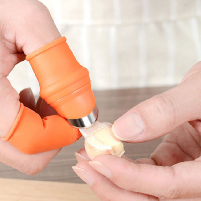 [5개묶음] 손가락골무 마늘 봄나물 야채 야채다듬기 총6개(칼날골무1+일반5) gt0+YH, 여성용, 본상품선택