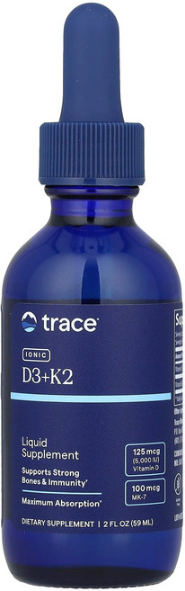 트레이스미네랄리서치 이온성 D3 + K2 59ml(2fl oz), TMR00671, 59ml