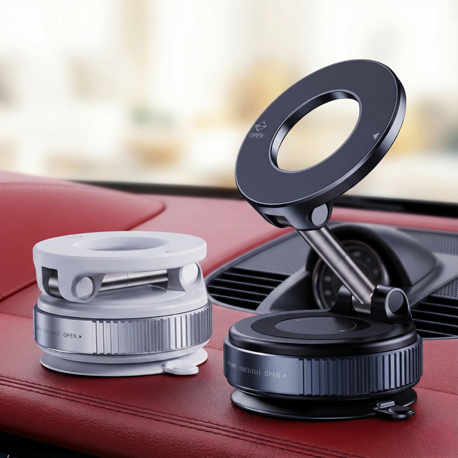 맥세이프 Qi2 차량용 진공흡착거치대 시그니처정품, 네오카고블랙, 1개