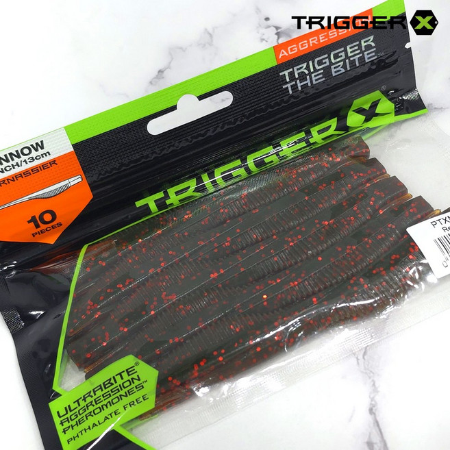 라팔라 트리거엑스 5인치 미노우 웜 광어다운샷 광따 배스 루어, 1세트, 6.8g, RFO