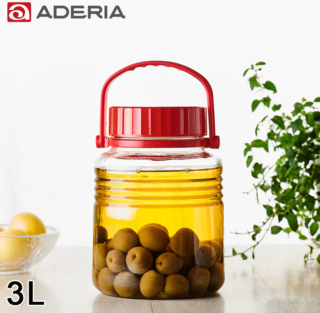 ADERIA 3L 玻璃密封罐 手提釀造儲物瓶, 2個