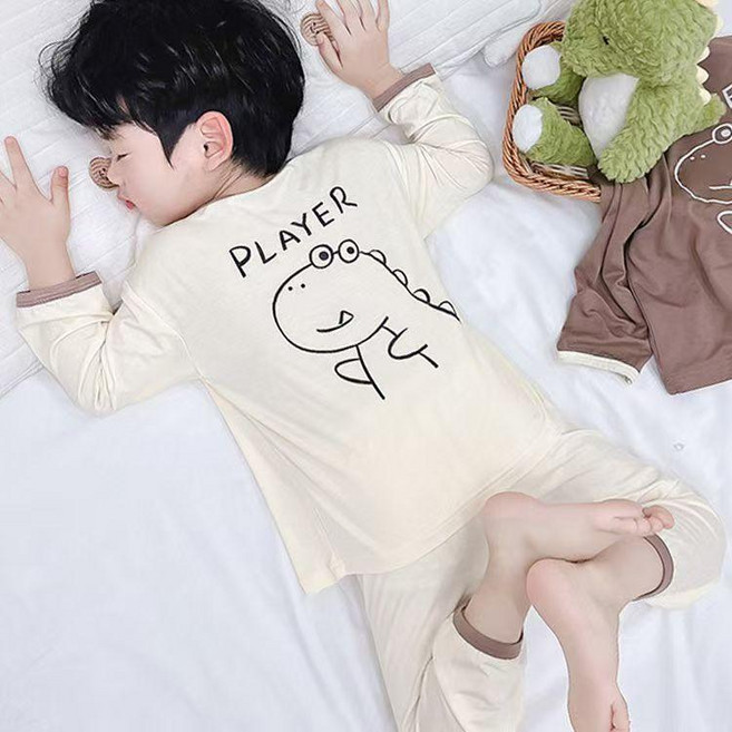 莫代爾兒童睡衣套裝 薄款長袖家居服