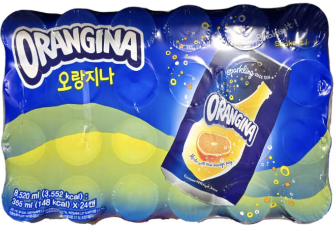오랑지나 탄산음료 뚱캔 355ml 4캔 코스트코 오렌지 과즙, 1세트, 8.52L