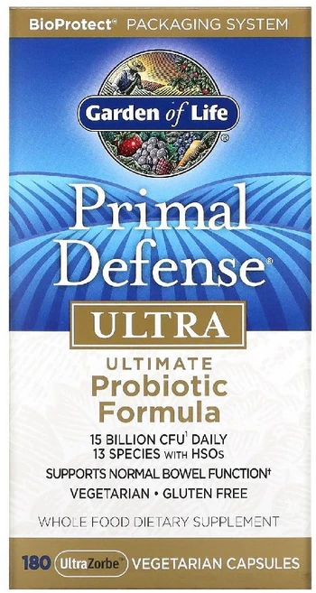 가든오브라이프 Primal Defense 울트라 얼티밋 프로바이오틱 포뮬라 UltraZorbe 베지 캡슐 180정, 1팩 - 쿠팡
