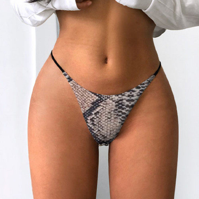 여성 뱀피 무지 끈 삼각 티 팬티 2종 세트 UW163S