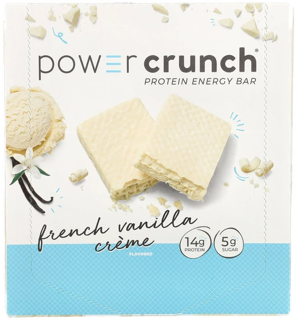 비엔알지 Power Crunch 단백질 에너지 바 프렌치 바닐라 크림 바 12개 각 40g(1.4oz), 1개, PRW72238 - 쿠팡