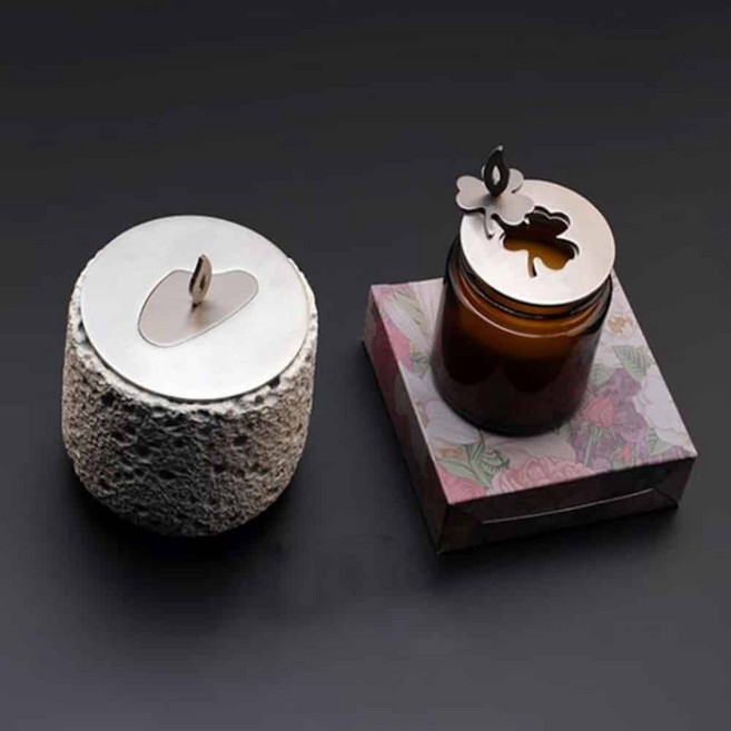 캔들 수텐 뚜껑 양초 안전 덮개 촛불끄기 스틸 마개 캡, 소형, 세잎클로버