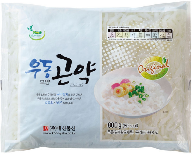 우동모양곤약 800g x 10개 100g 9Kcal 우동요리 면사리 대용 곤약