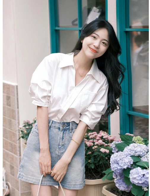 스타일닥터 여름 여성셔츠 빅사이즈 반팔 블라우스 구김없는 폴리에스터 남방 데일리 클래식 오피스룩