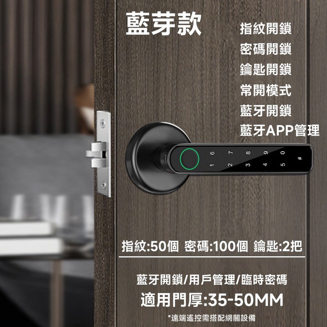 QIUPAPA 指紋電子門鎖 二合一【指紋+鑰匙】, 1個, 五合一【指紋+密碼+鑰匙+磁卡+APP】