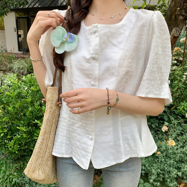 B173-4 레언츠 빅사이즈여성의류 여름 블라우스 44-110