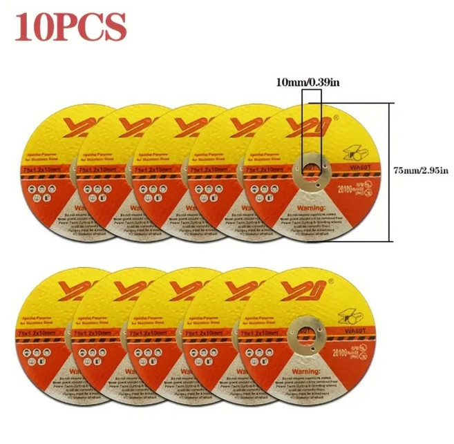 3인치 그라인더날 10개세트 메탈용 절단석, 10개