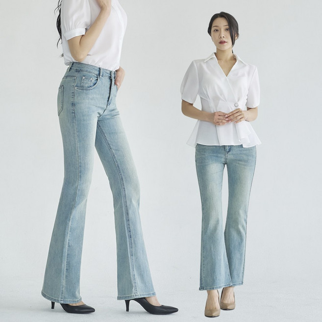 더웨이나인 여성 부츠컷 청바지 데님 팬츠 스판 빅사이즈 벨즈비