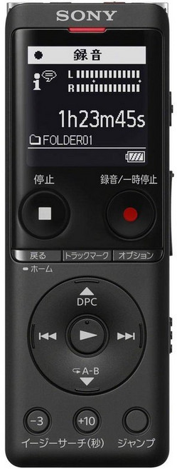 소니 IC 레코더 4GB 얇고 가벼운 S 마이크 시스템 최대 22 시간 연속 사용 클리어 보이스 기능 탑재 블랙 ICD-UX570F B, 단일옵션, 단일옵션