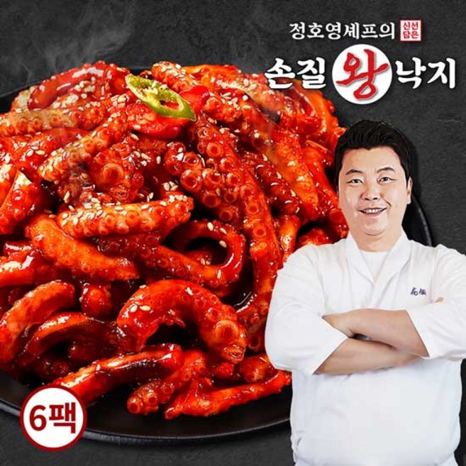 정호영셰프 신선담은 손질왕낙지 (+비법담은 볶음소스 50g x 6팩), 6개