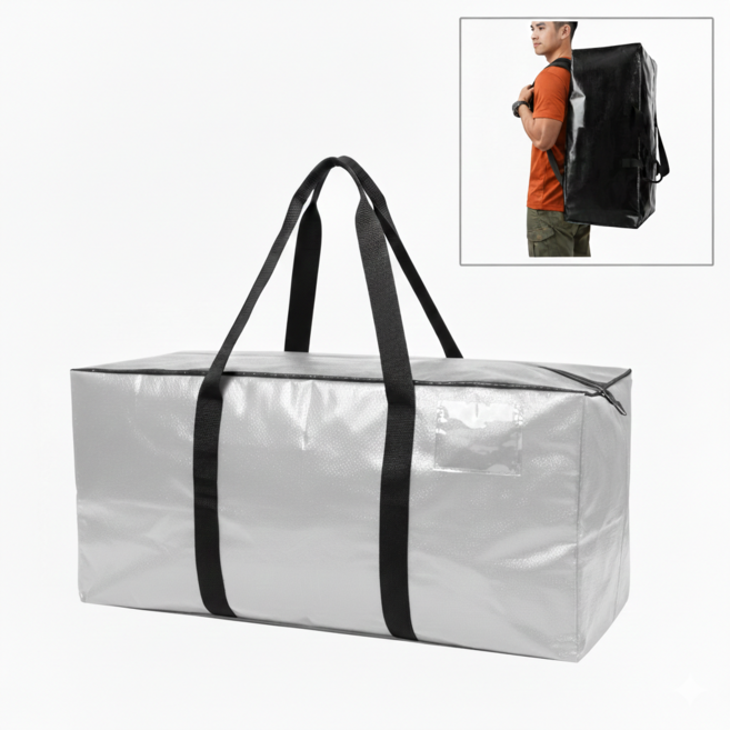 소미조이 대형 지퍼타포린백 캠핑가방, 반투명, 1개, 1단