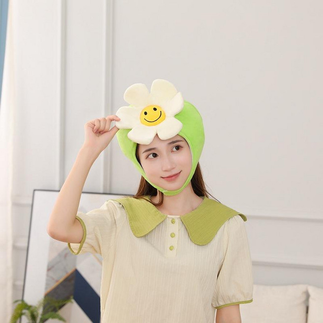 찍찍이가면 데이지 꽃 모자 인싸템 할로윈 코스프레 M24, 단일사이즈, 사진색상